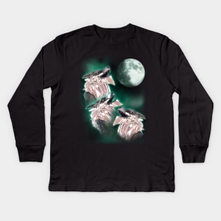 3 Wolves Howling Opal Vulp Kids Long Sleeve T-Shirt